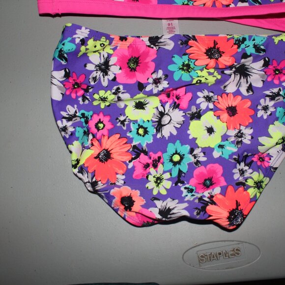 Multi Color 2 Pcs Justice Bikini Swimsuit Size 16 - Picture 7 of 10